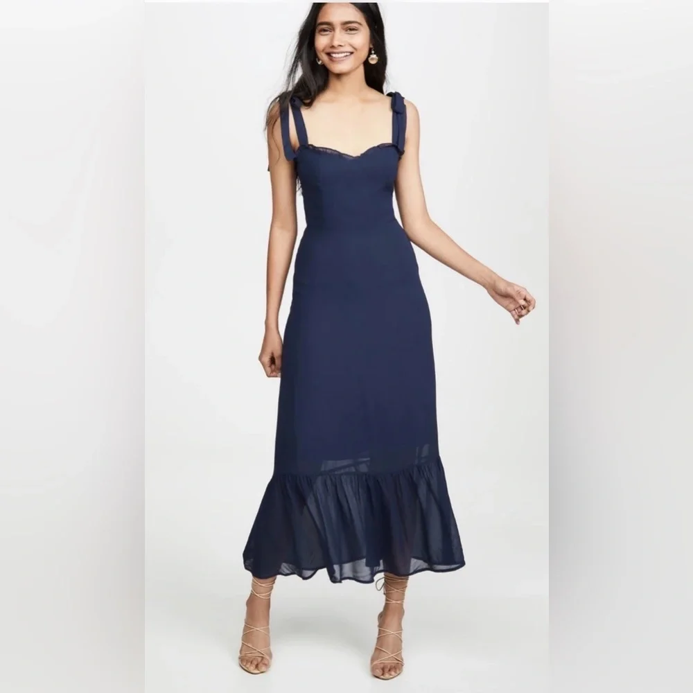 Reformation Nikita Navy Blue Women's Dress size 10- $278 - Picture 2 of 12